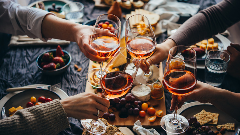 Aperitif served with rosé wine