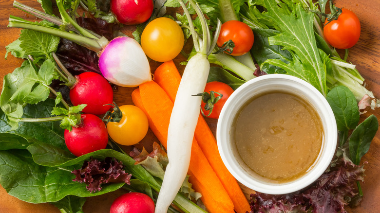 bowl of banga cauda vegetables 