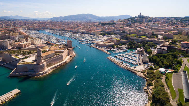 view of Marseille's harbor