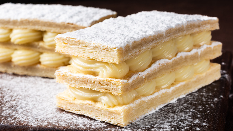 Mille-Feuille dusted with powdered sugar