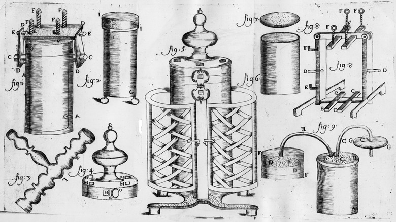 sketches of Papin's digester