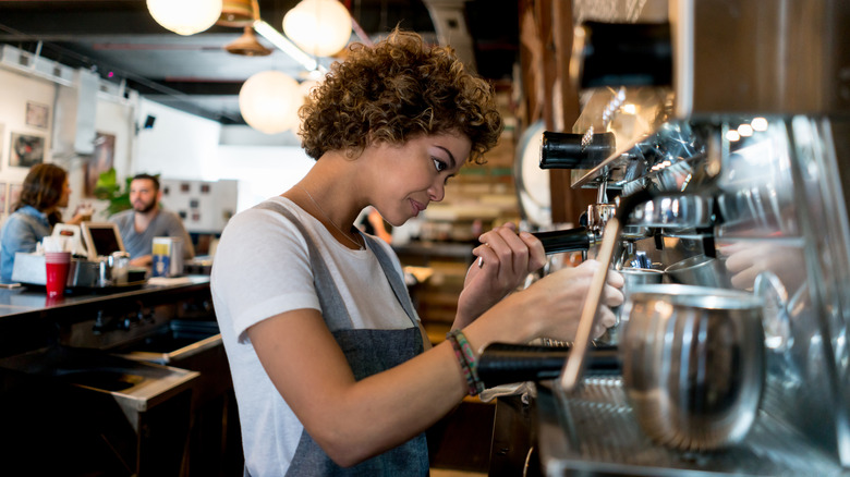 Barista working at cafe