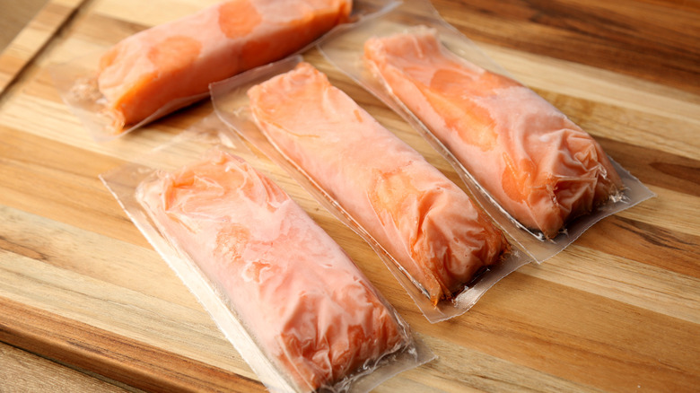 packaged frozen salmon