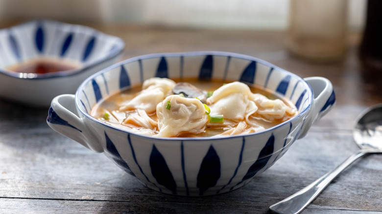 Dumplings in a brothy soup