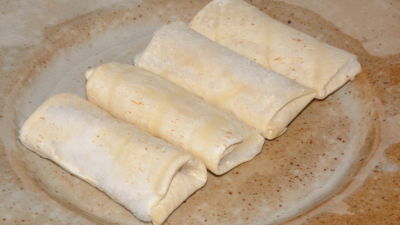 frozen burritos on plate