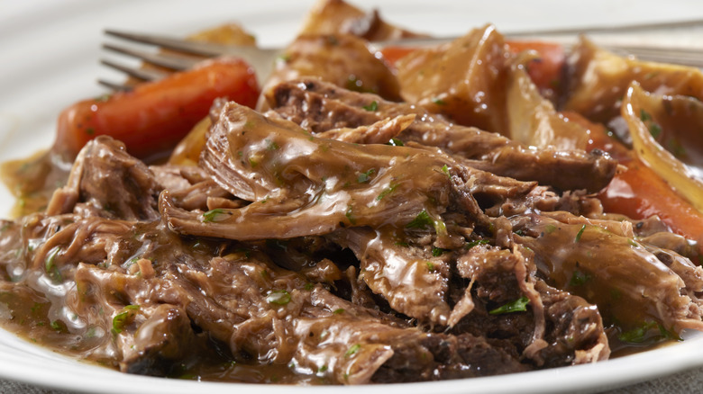 A plate of finished pot roast