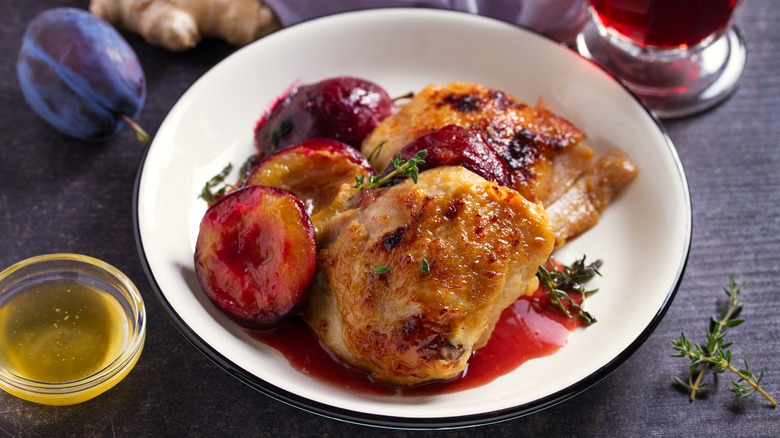 roast chicken with plum sauce