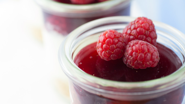 Melba sauce in a jar