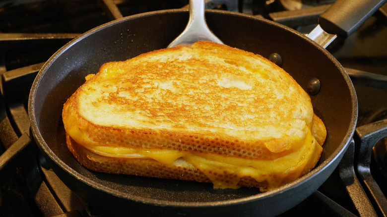 grilled cheese in a pan