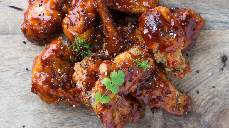 Korean fried chicken in gochujang sauce