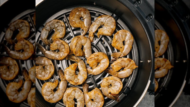 shrimp in air fryer basket