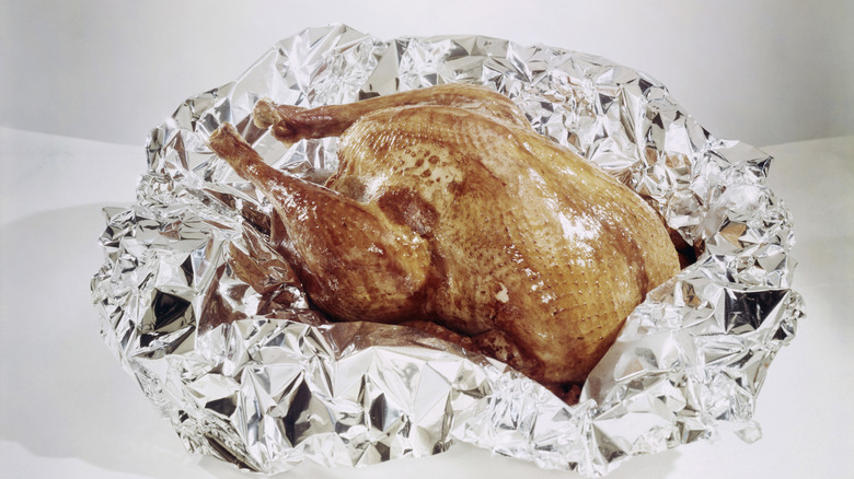 turkey on aluminum foil