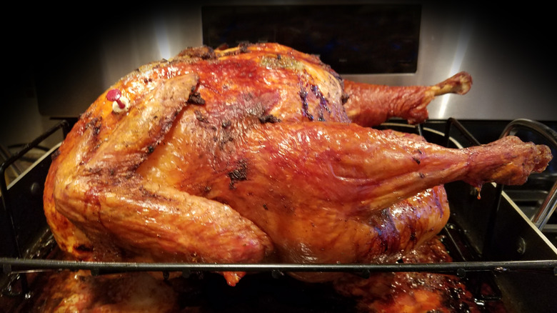 roast turkey on rack