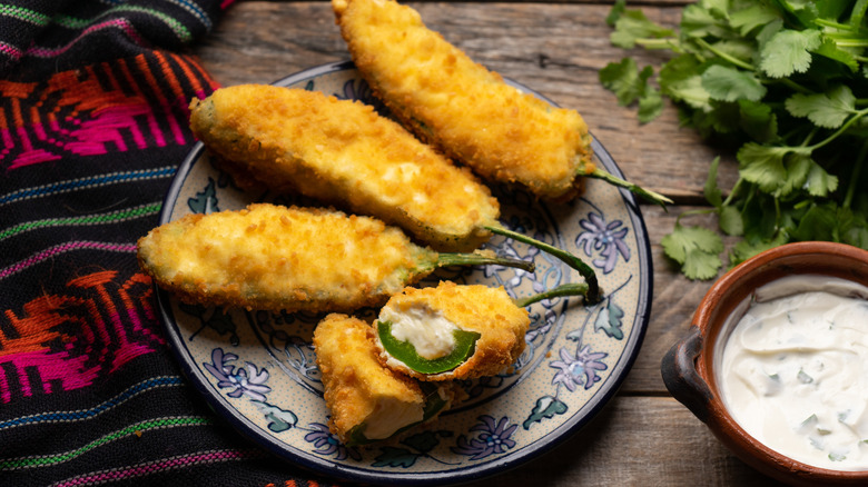 Jalapeño poppers served on plate