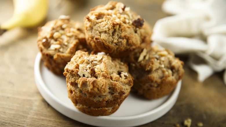 plate banana muffins