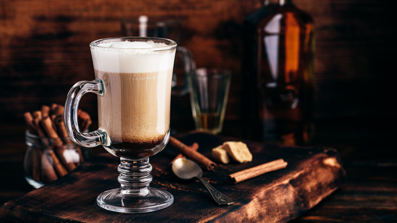 coffee with whipped cream and alcohol