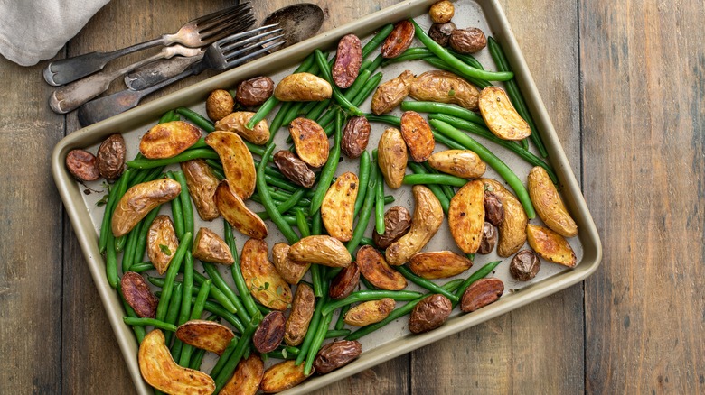 roasted potatoes on sheet pan