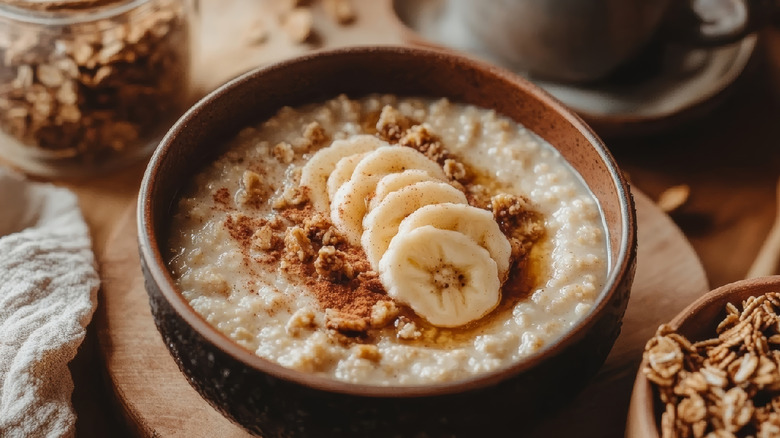 Oatmeal with bananas and cinnamon