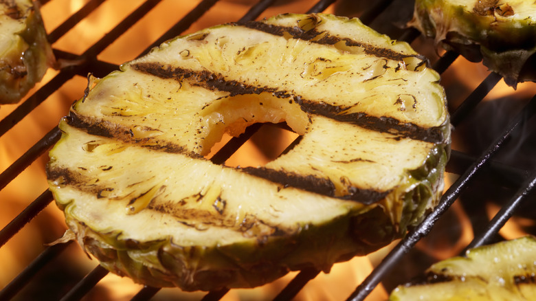 Grilling pineapple