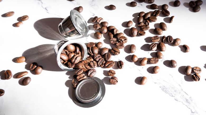 reusable coffee pods and coffee beans