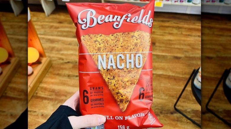 bag of nacho Beanfields chips