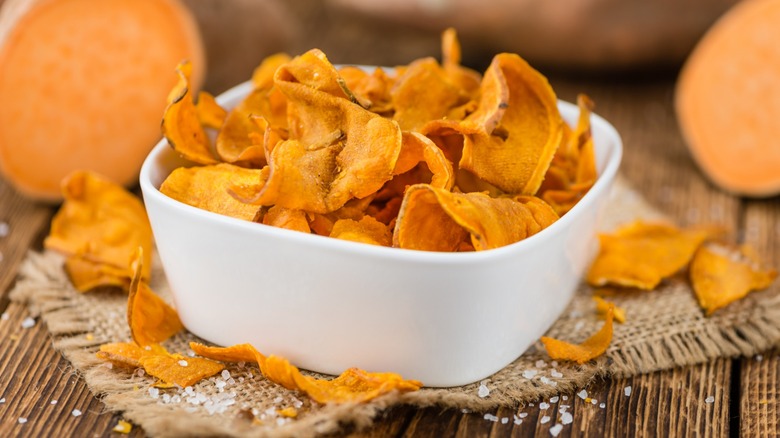 bowl of sweet potato chips