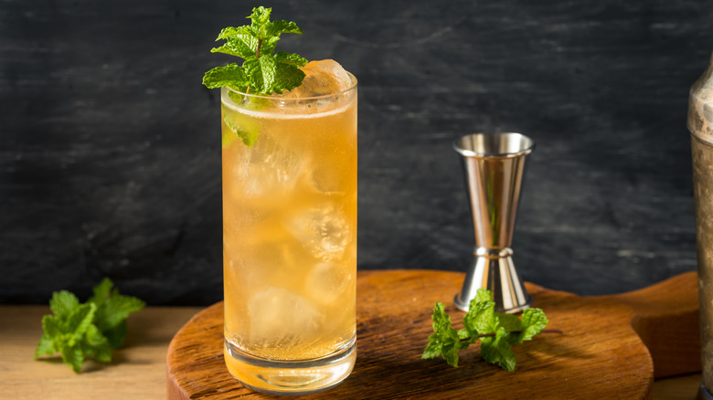 mint in whisky highball