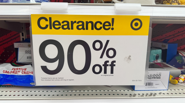 90% clearance sign at Target