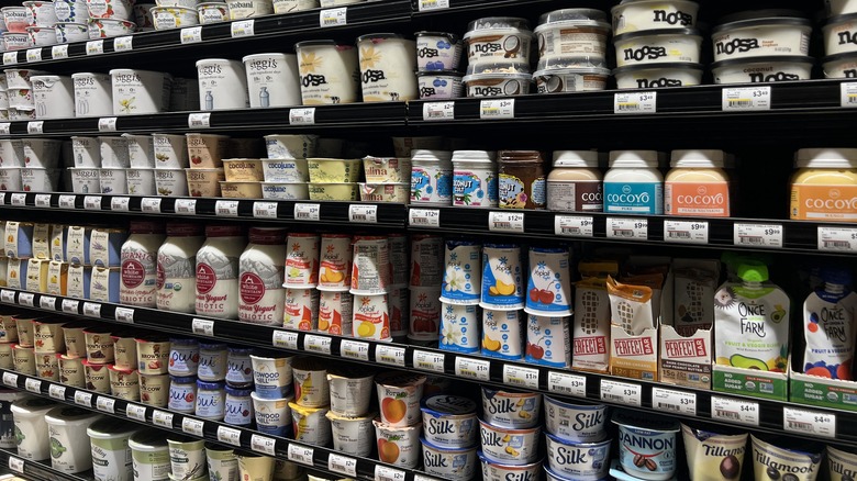 grocery store yogurt aisle