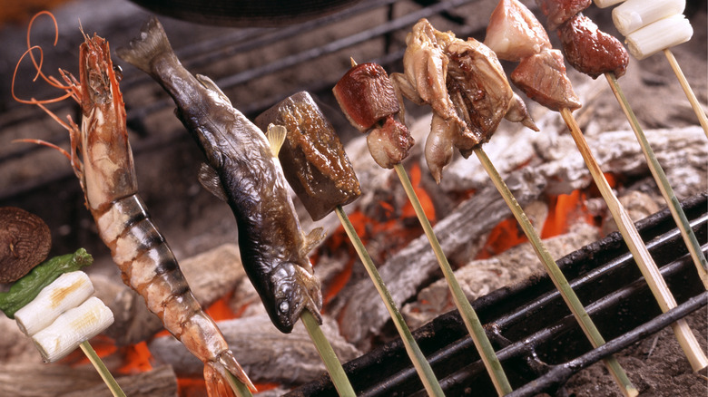 Japanese robata grilling 