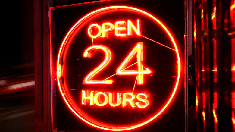 Open 24 hours neon sign