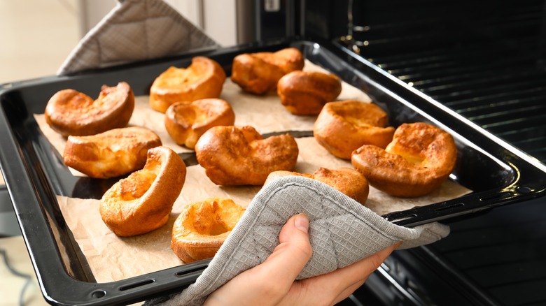 Yorkshire puddings fresh from the oven