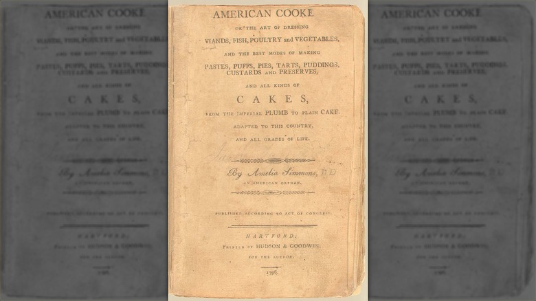 The cover of the "American Cookery" cookbook