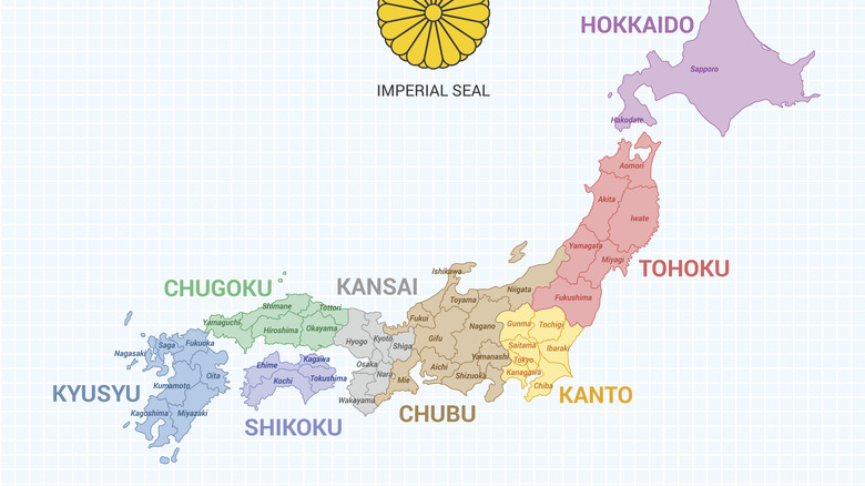 outline of Japan map