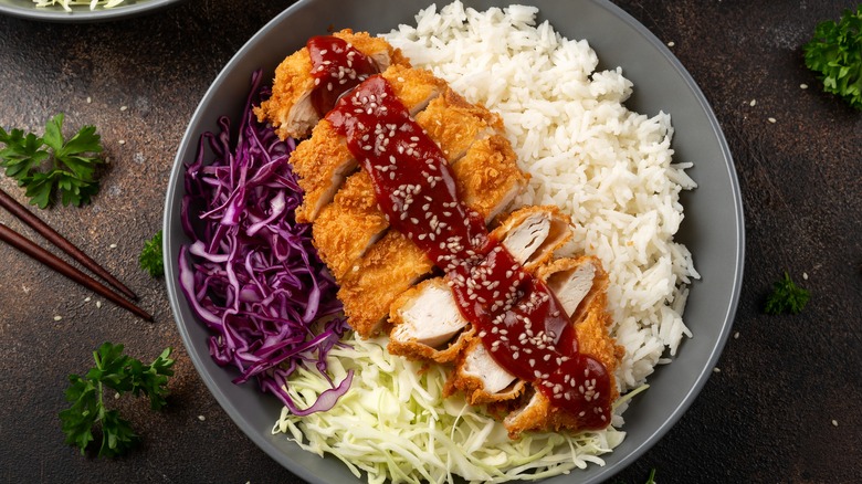 curry rice with tonkatsu