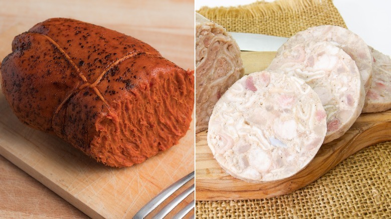 Left: 'nduja; right: andouille