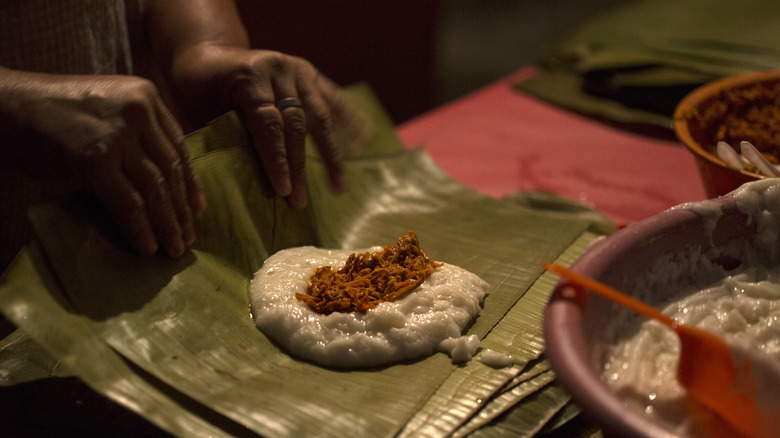 Making a tamale