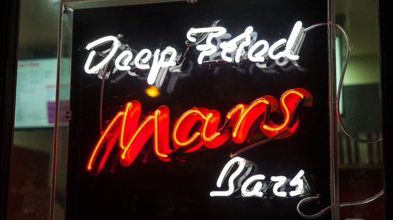 neon sign for deep-fried mars bars