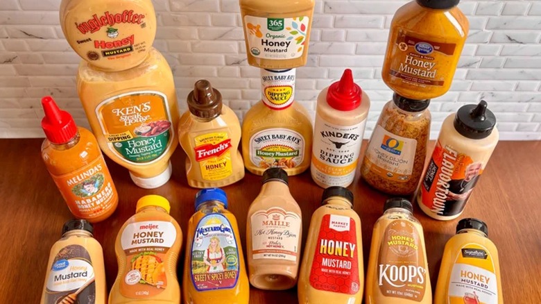 Various honey mustard bottles