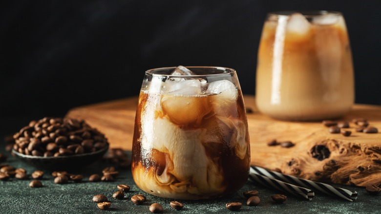 Iced coffee with cream 