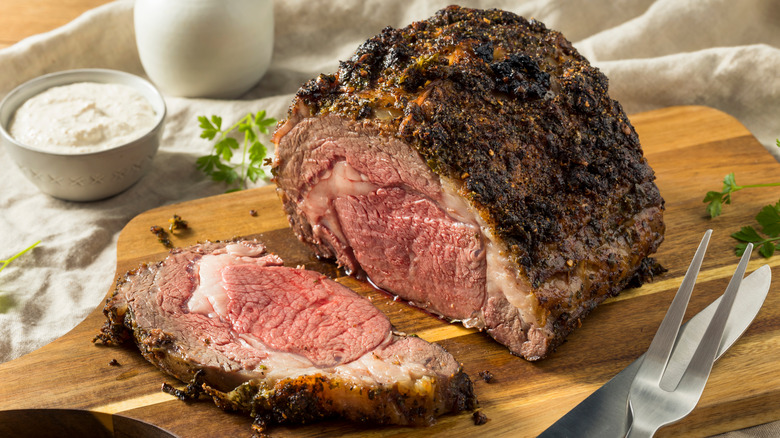 medium-rare roasted prime rib