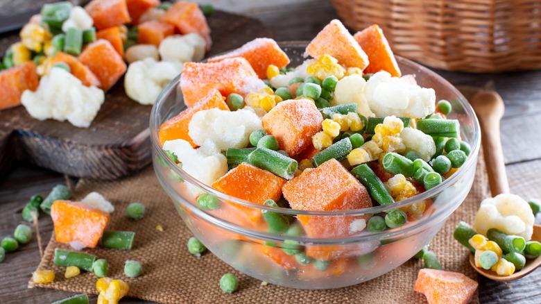 frozen veggies in bowl