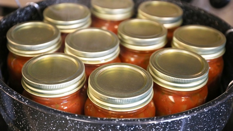 canning jars in a water bath canner