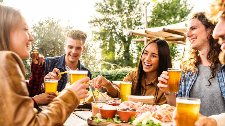 Friends enjoying food together 