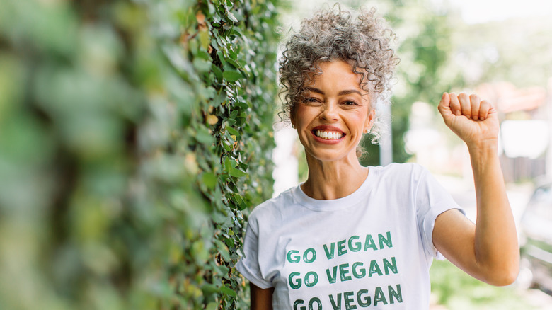 Smiling vegan activist 