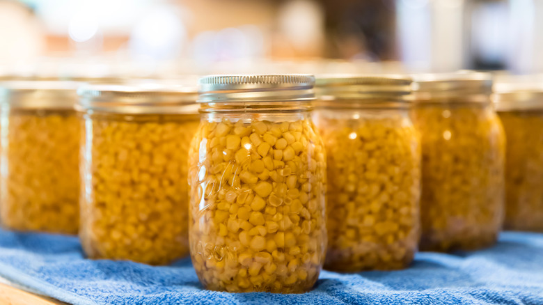 canned beans on a towel