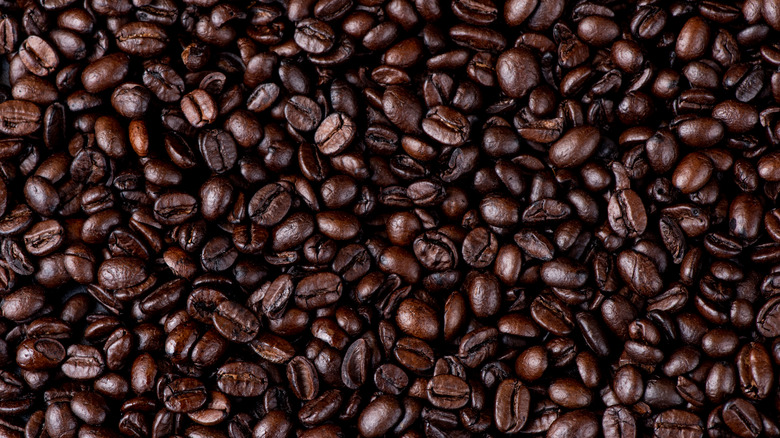 dark roasted coffee beans