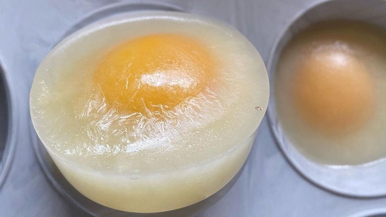 frozen eggs in cake tray