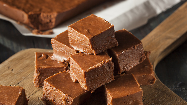 Homemade dark chocolate fudge