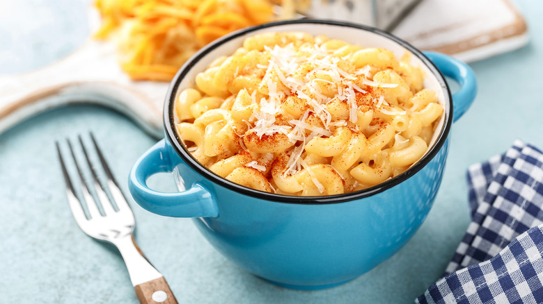 small bowl of mac and cheese